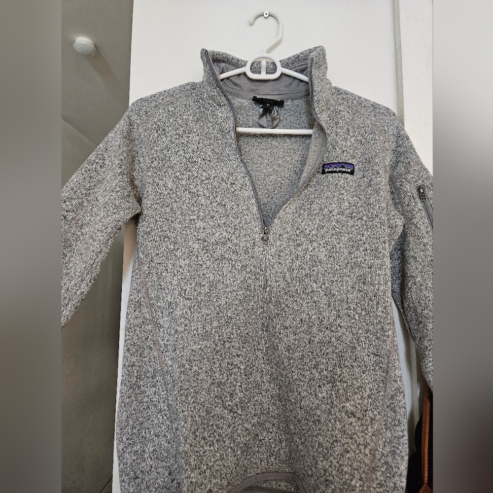 Patagonia Better Sweater 1/4 zip, birch white, xs women's